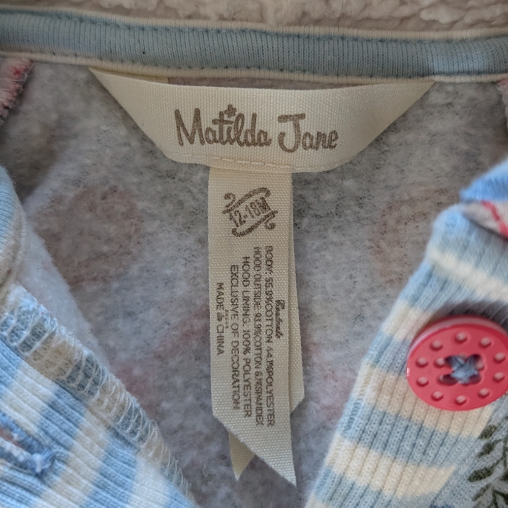 Matilda Jane Hold Me Hoodie Set Size 12-18 Months - Picture 4 of 10